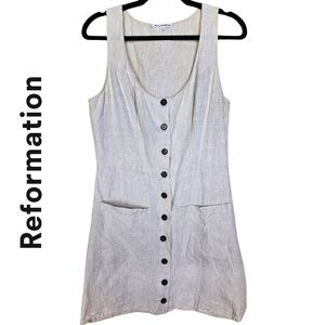 Reformation Linen Button Down Jill Dress